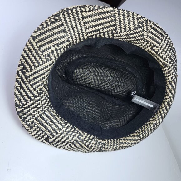 Attitude Jay Manuel Fedora Hat Mens One Size Brown & White Basket Weave - Picture 6 of 9
